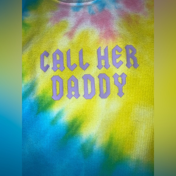 Call Her Daddy x Barstool Sports tie-dye crop tank purple logo OG DADDY GANG - Picture 4 of 15